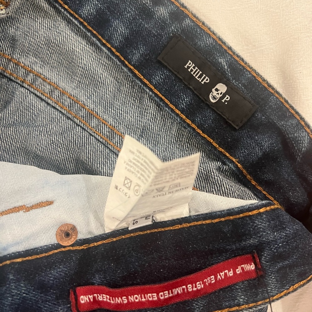Philipp Plein Distressed Blue Jeans - Picture 7 of 8